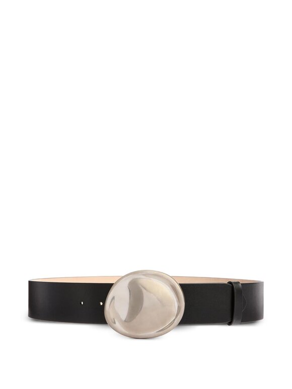 Khaite Keefe Black Leather Belt, 35mm - view 3