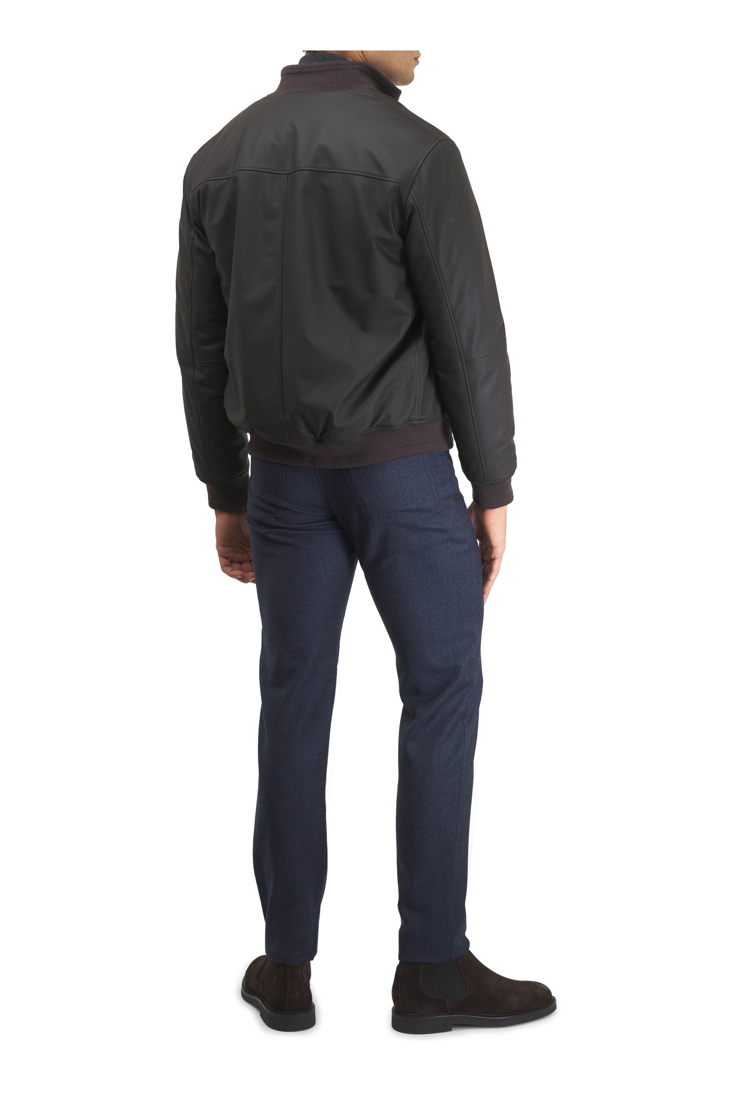 Canali - Performance Mid Blue Wool Five Pocket Pant