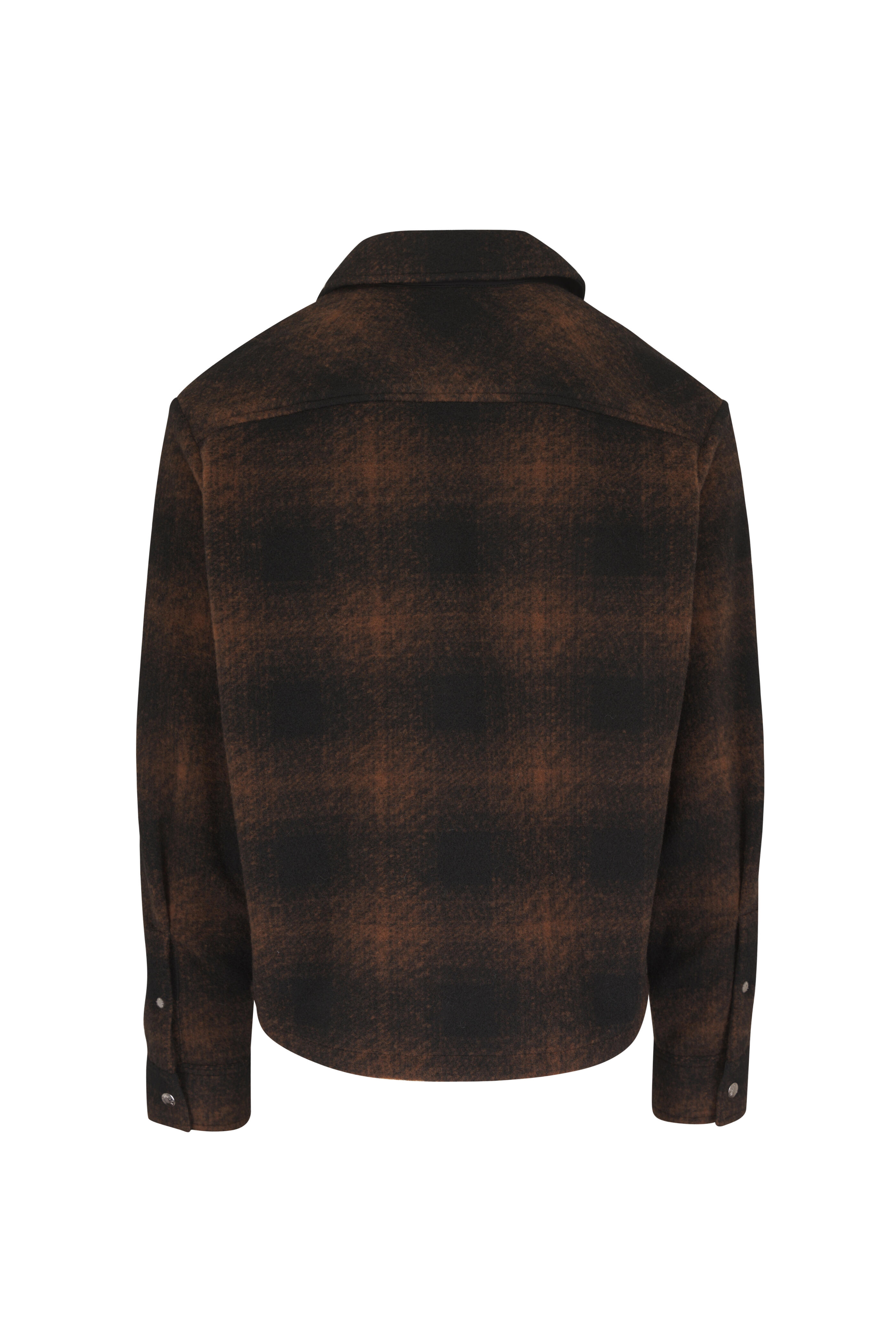 Moncler - Brown Plaid Front Zip Overshirt - view 2