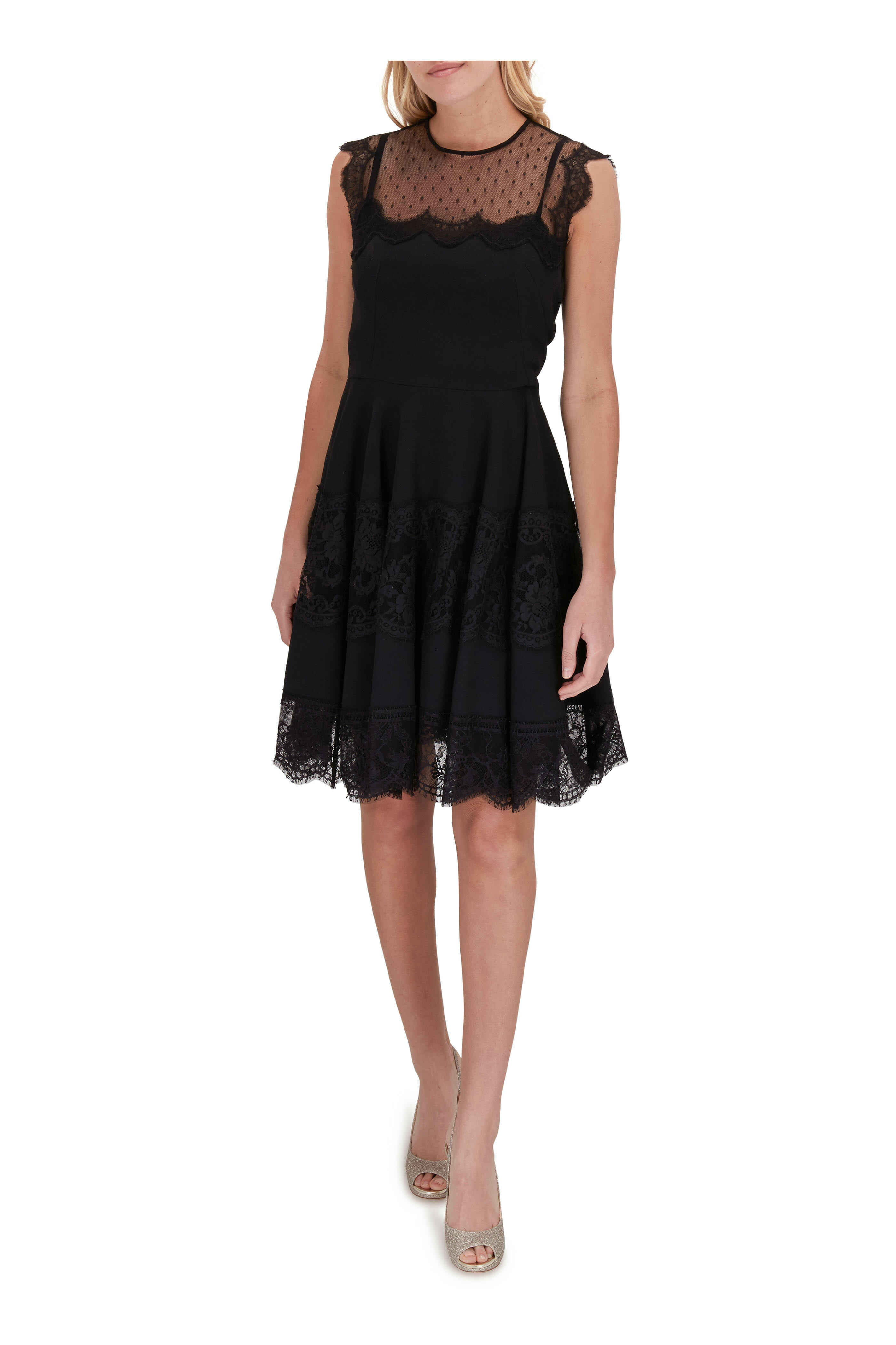 Dolce & Gabbana - Black Lace Inset Sleeveless Dress Dolce & Gabbana - Black Lace Inset Sleeveless Dress