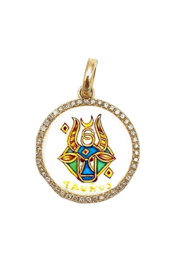 Royal Nomad Jewelry Taurus Zodiac Pendant with Diamonds