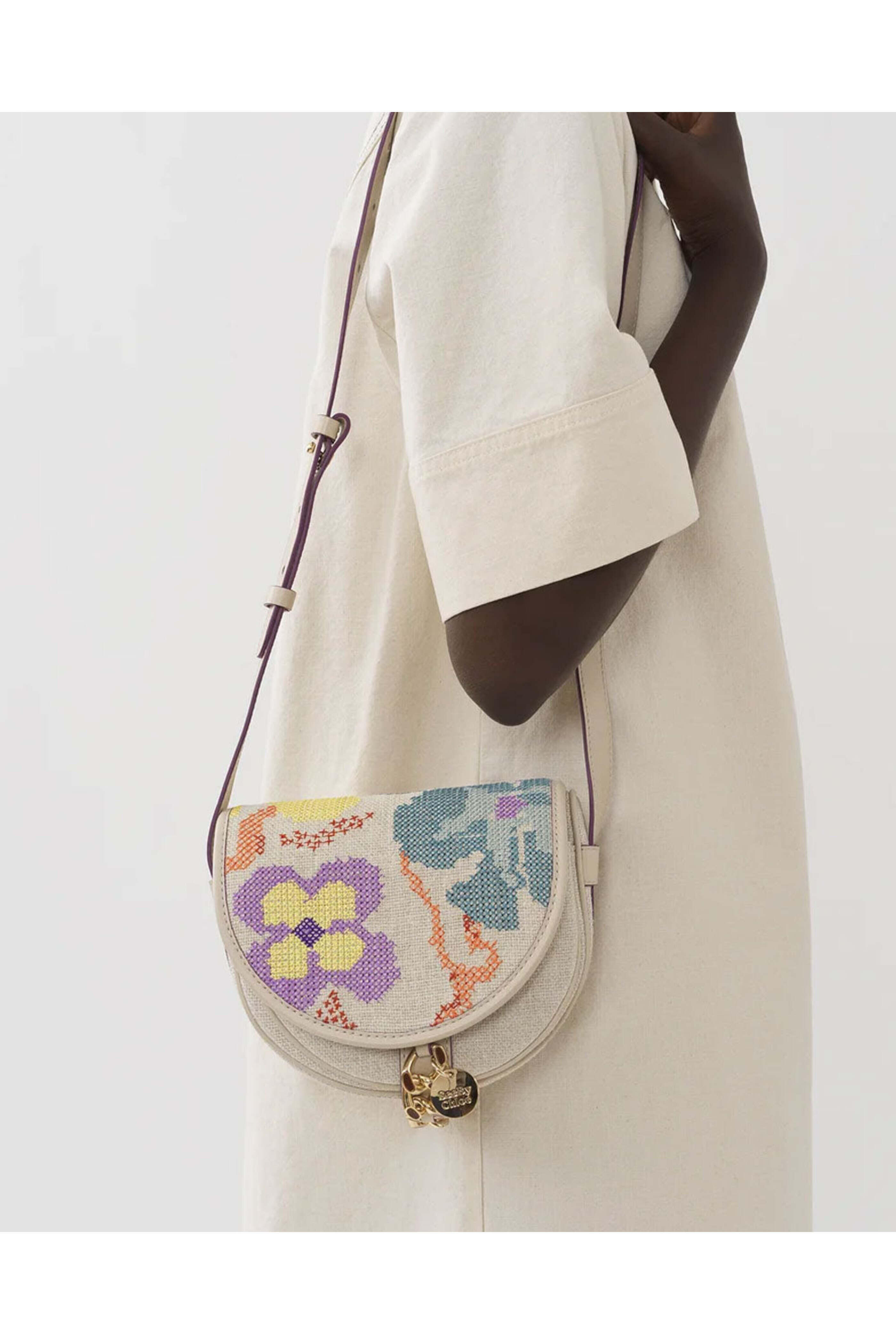 See by Chloé - Mara Small Saddle Bag in Cement Beige