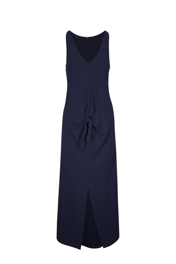 Peter Cohen Chap Navy Hammered Silk Dress