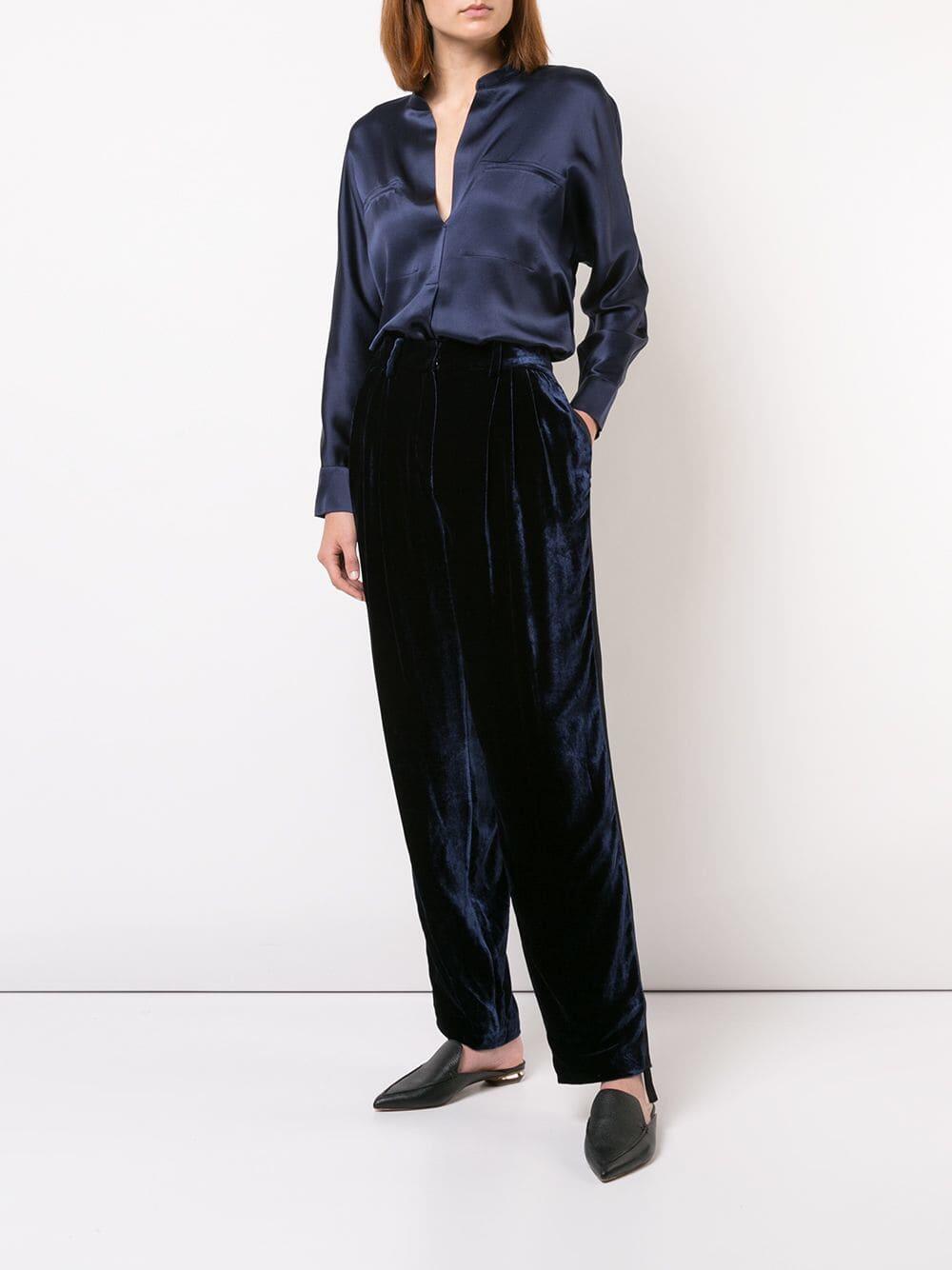 Vince - Marine Blue Silk Blouse