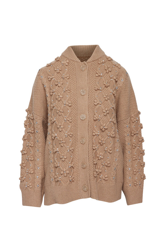 Essentiel Antwerp Iltimate Tan Rhinestone Cardigan