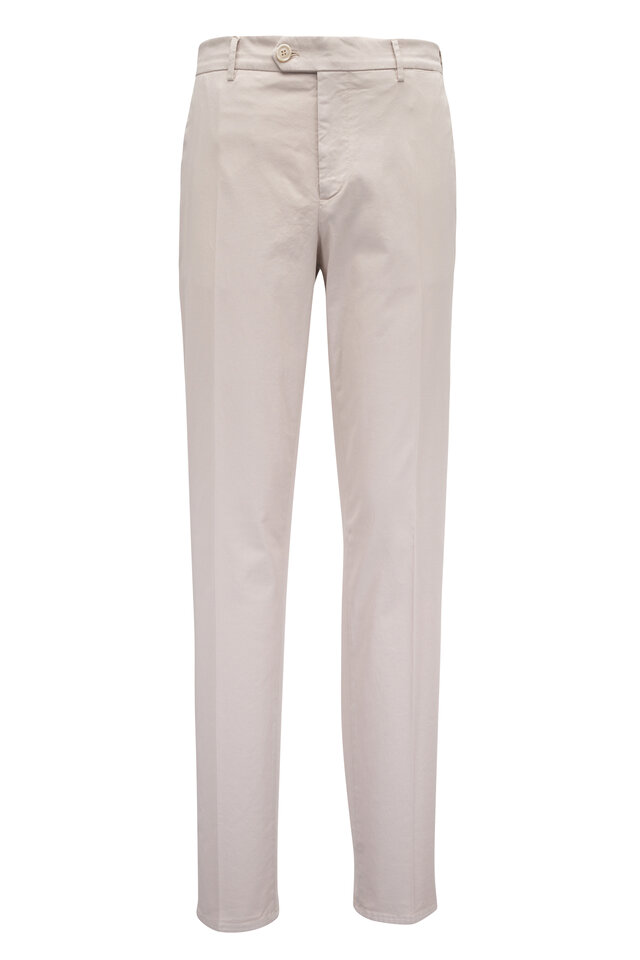 BRUNELLO  CUCINELLI カジュアルパンツ38 Brunello Cucinelli - Brown Gabardine Italian Fit Pant