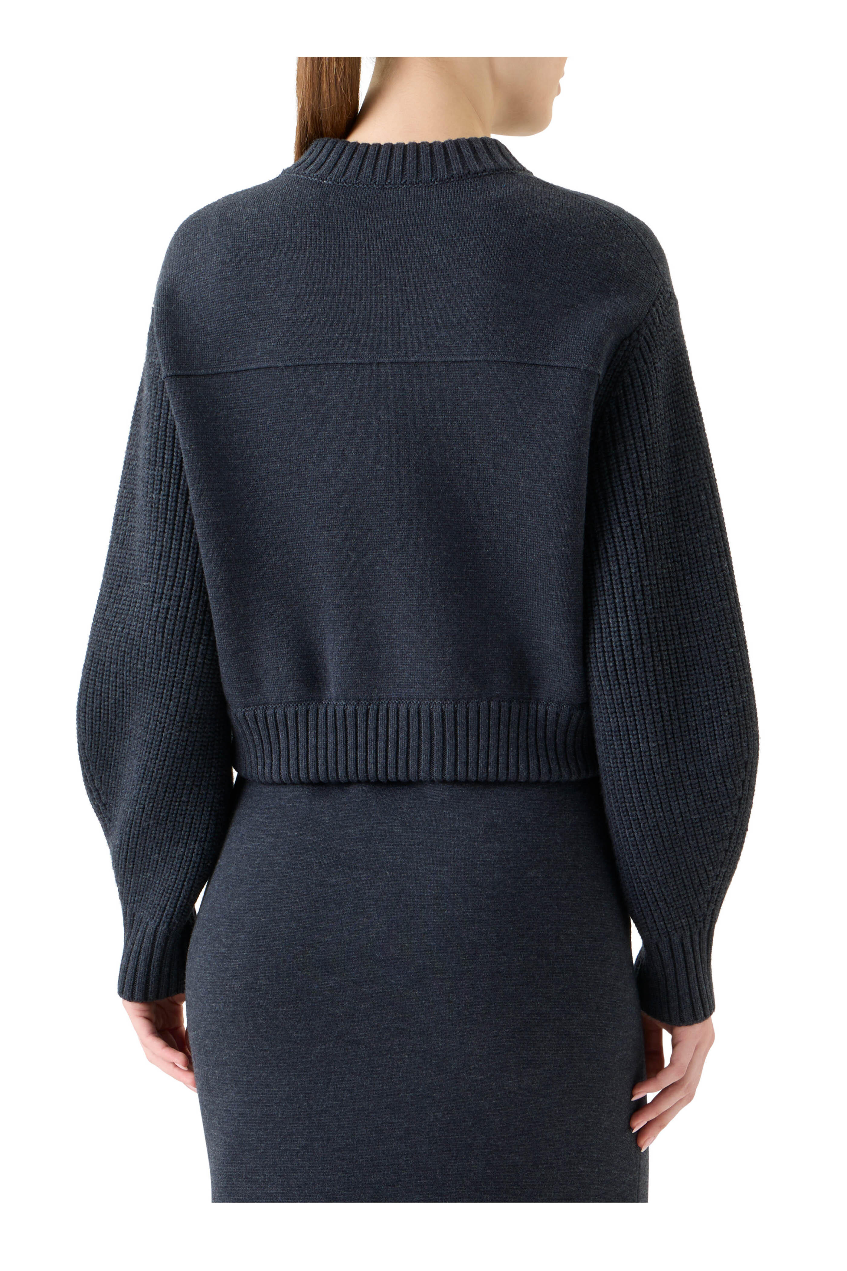 Akris Punto - Charcoal Gray Knit Bomber Jacket