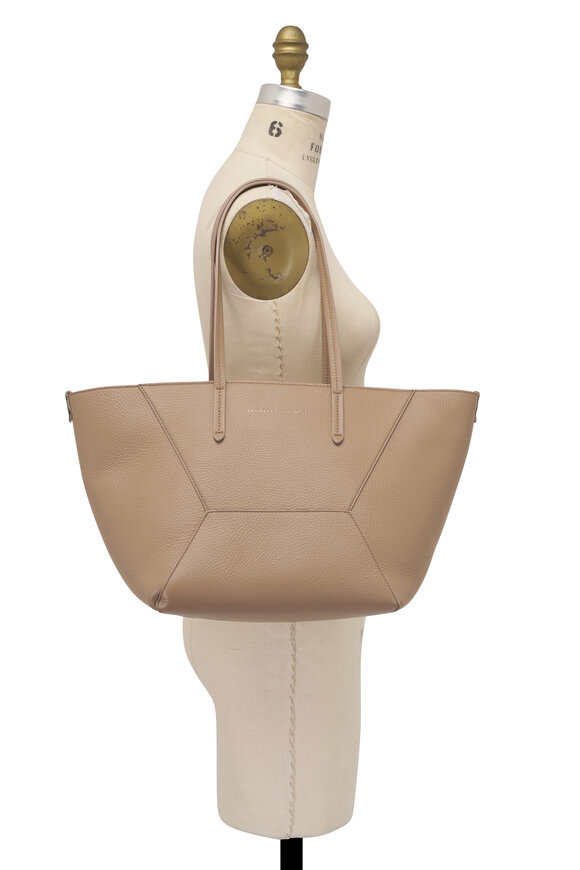 Brunello Cucinelli Small Duo Soft Leather Antelope Tan Tote Bag - view 7
