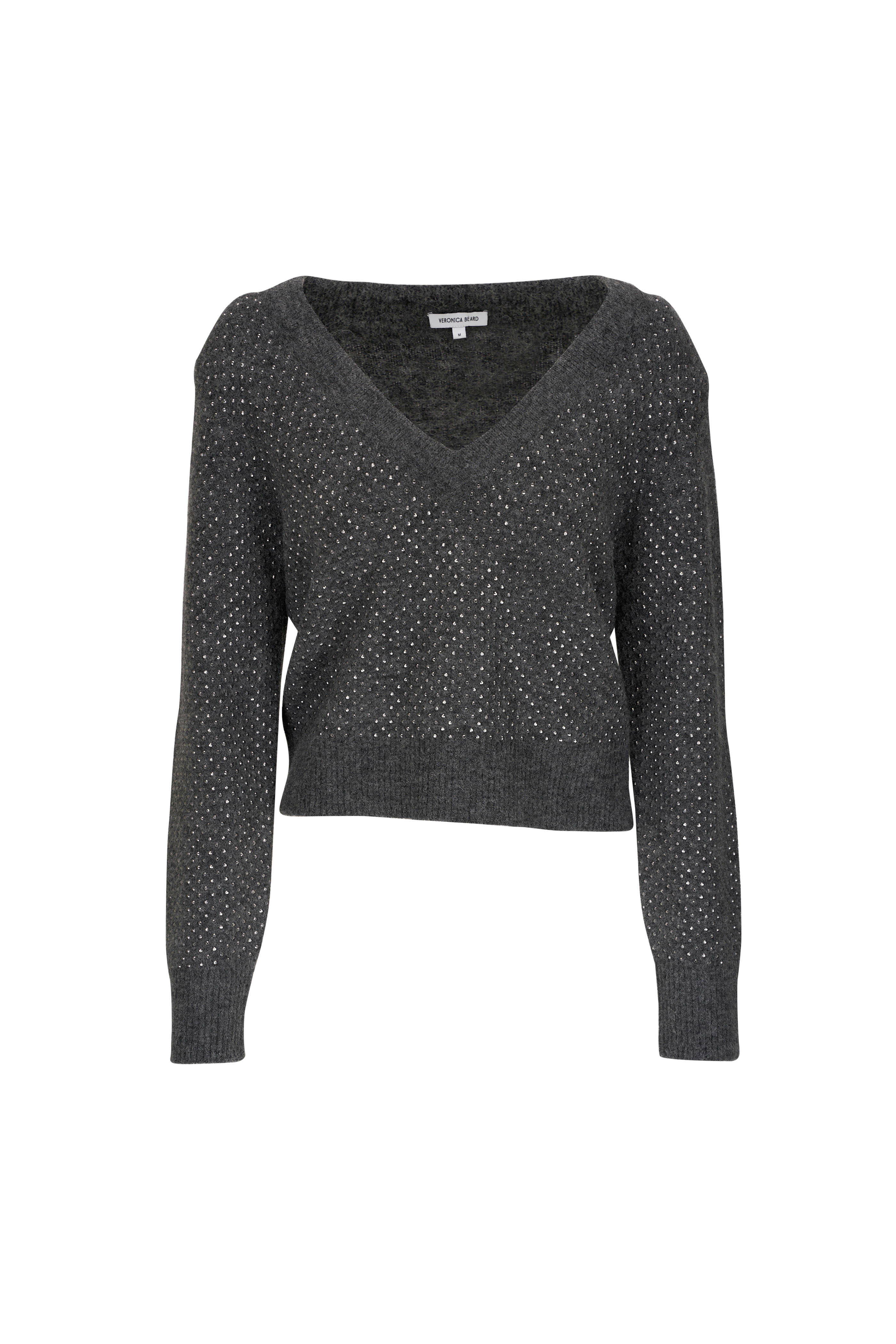 Veronica Beard - Pablah Charcoal Crystal Embellished Sweater