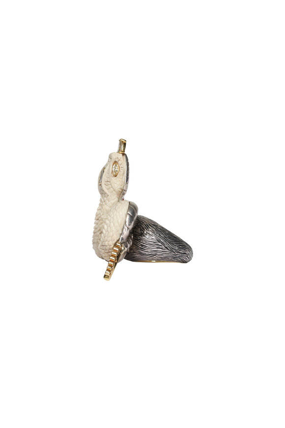 K. Brunini Jewels Diamond Moose Antler Snake Ring - view 3