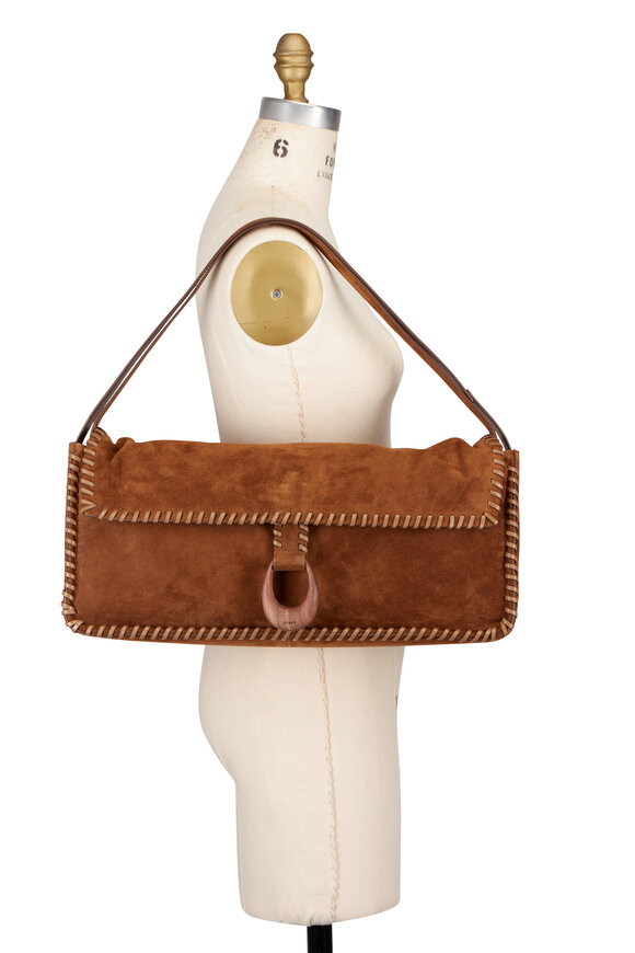 Staud Harlow Brown Suede Messenger Bag - view 5