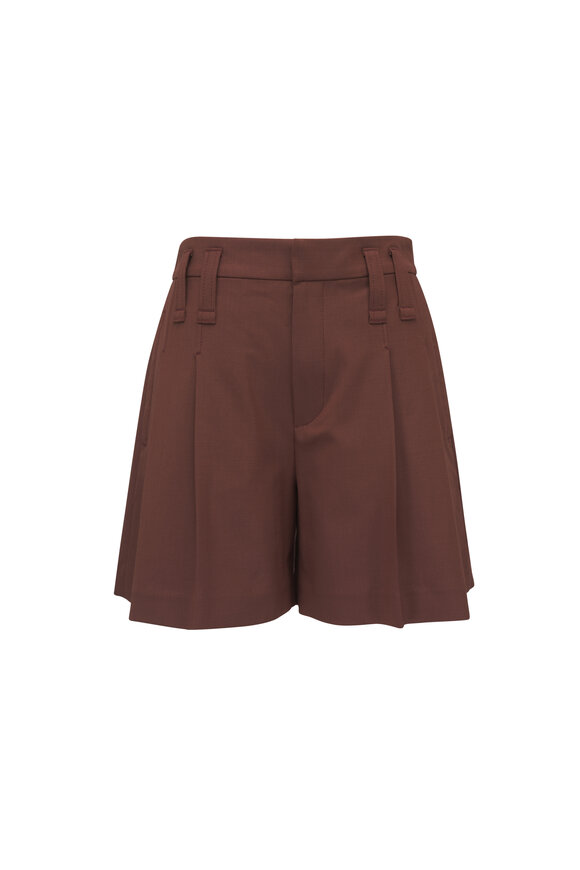 Brunello Cucinelli Chocolate Lightweight Formal Shorts - view 1