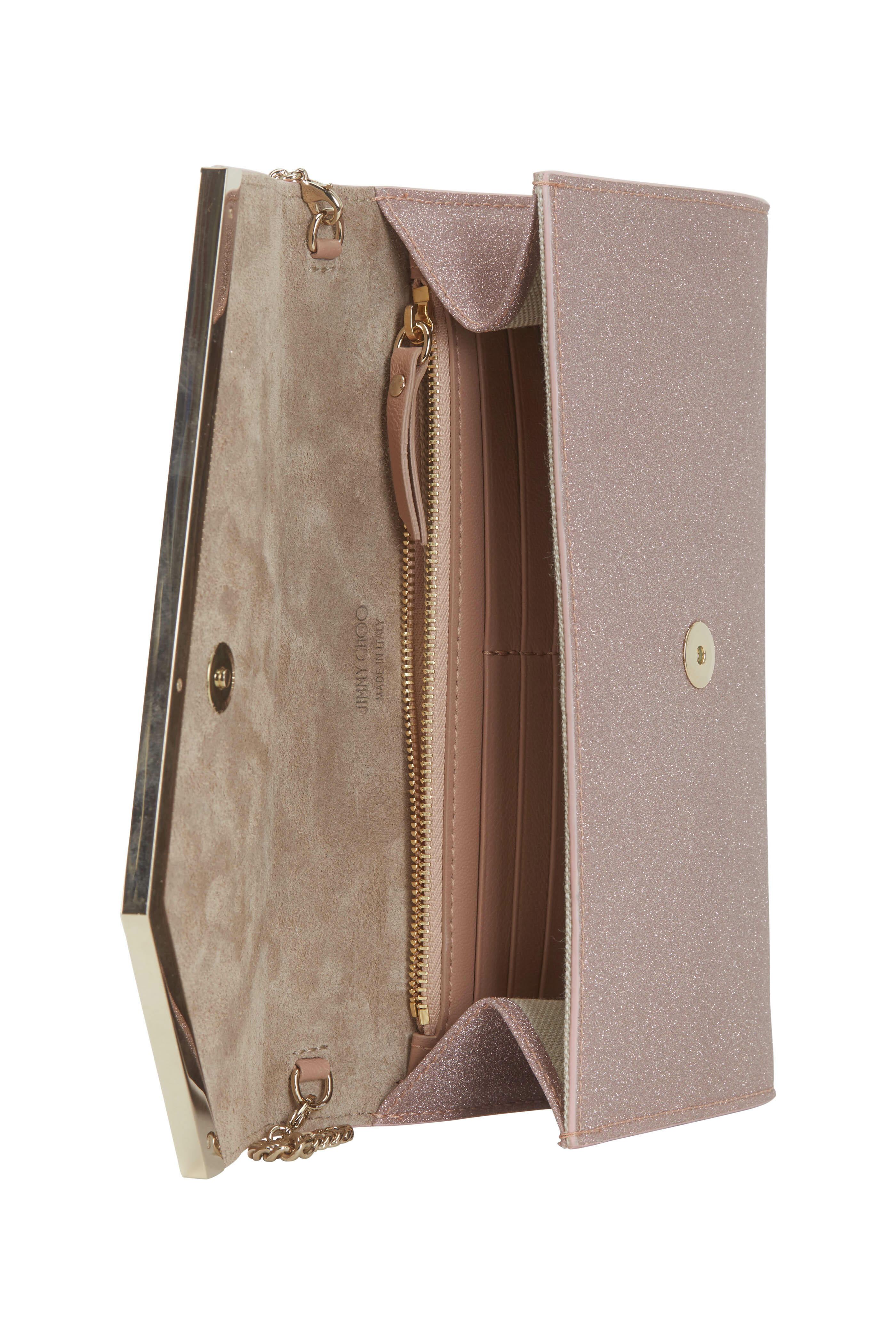 Jimmy Choo - Emmie Ballet Pink Fine Glitter Clutch