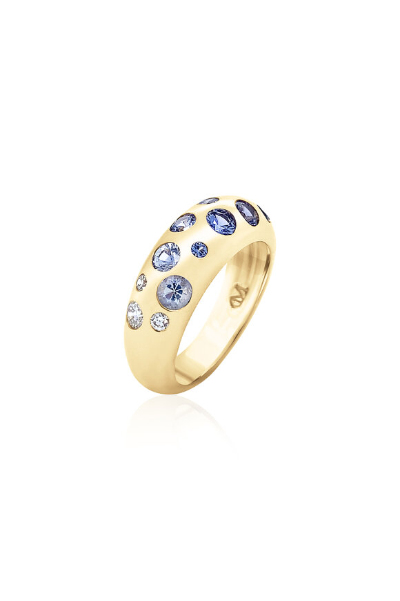 Claudia Mae - Blue Ombré Sapphire & Diamond Nomad Ring