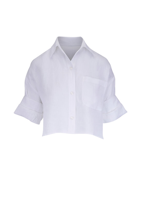 TWP Next Ex White Linen Button Up Blouse