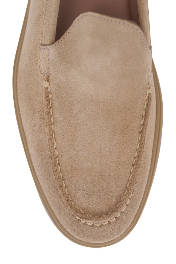 Santoni Taupe Suede Loafer - view 4