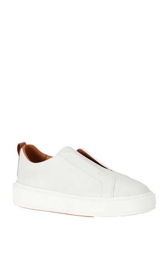 関税送料無料【PRADA】Two-tone leather Downtown sneakers Prada - Downtown Bianco & Mango Two-Tone Leather Sneaker