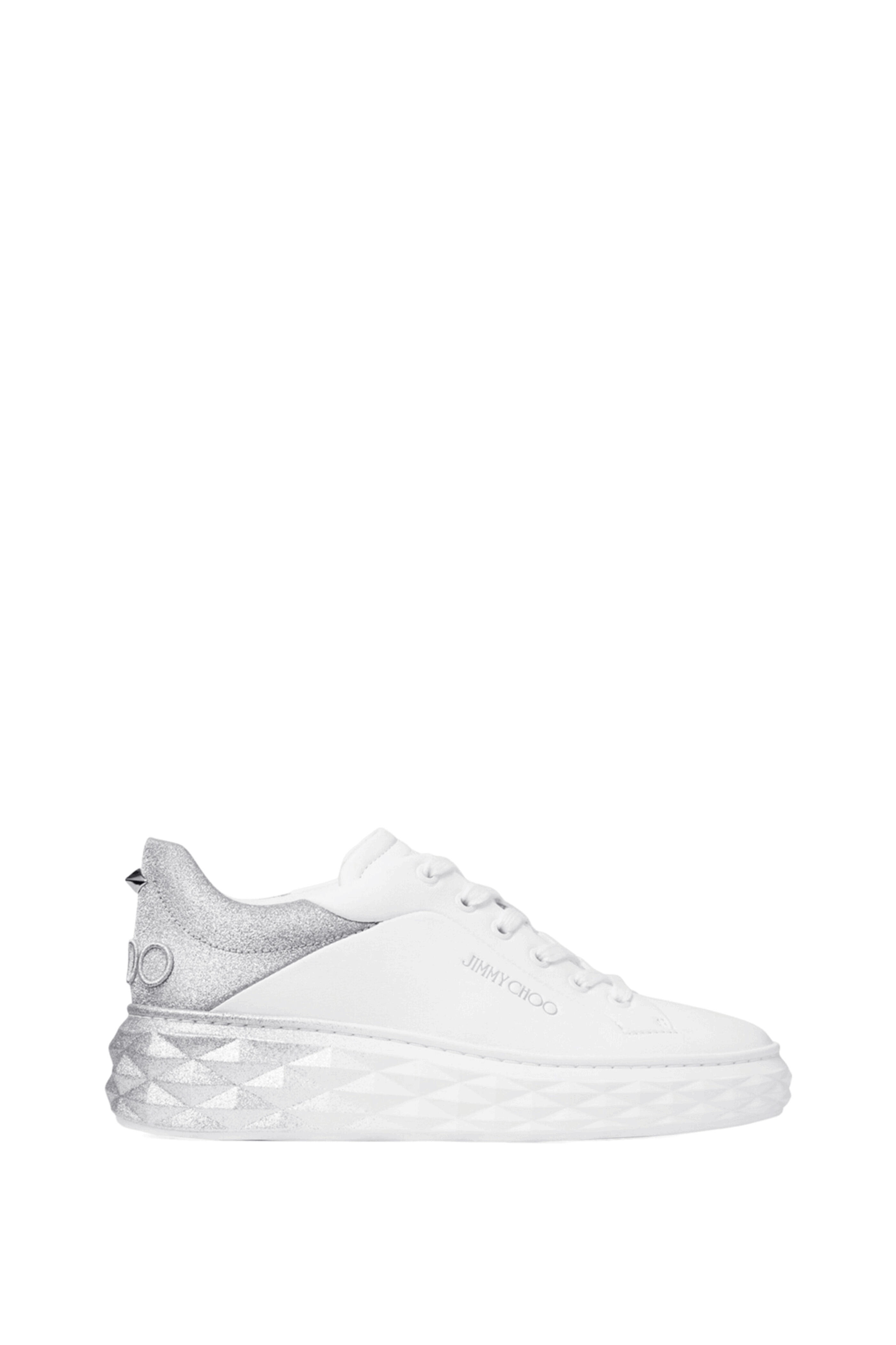 Jimmy Choo - White & Silver Diamond Maxi Ombre Sneaker