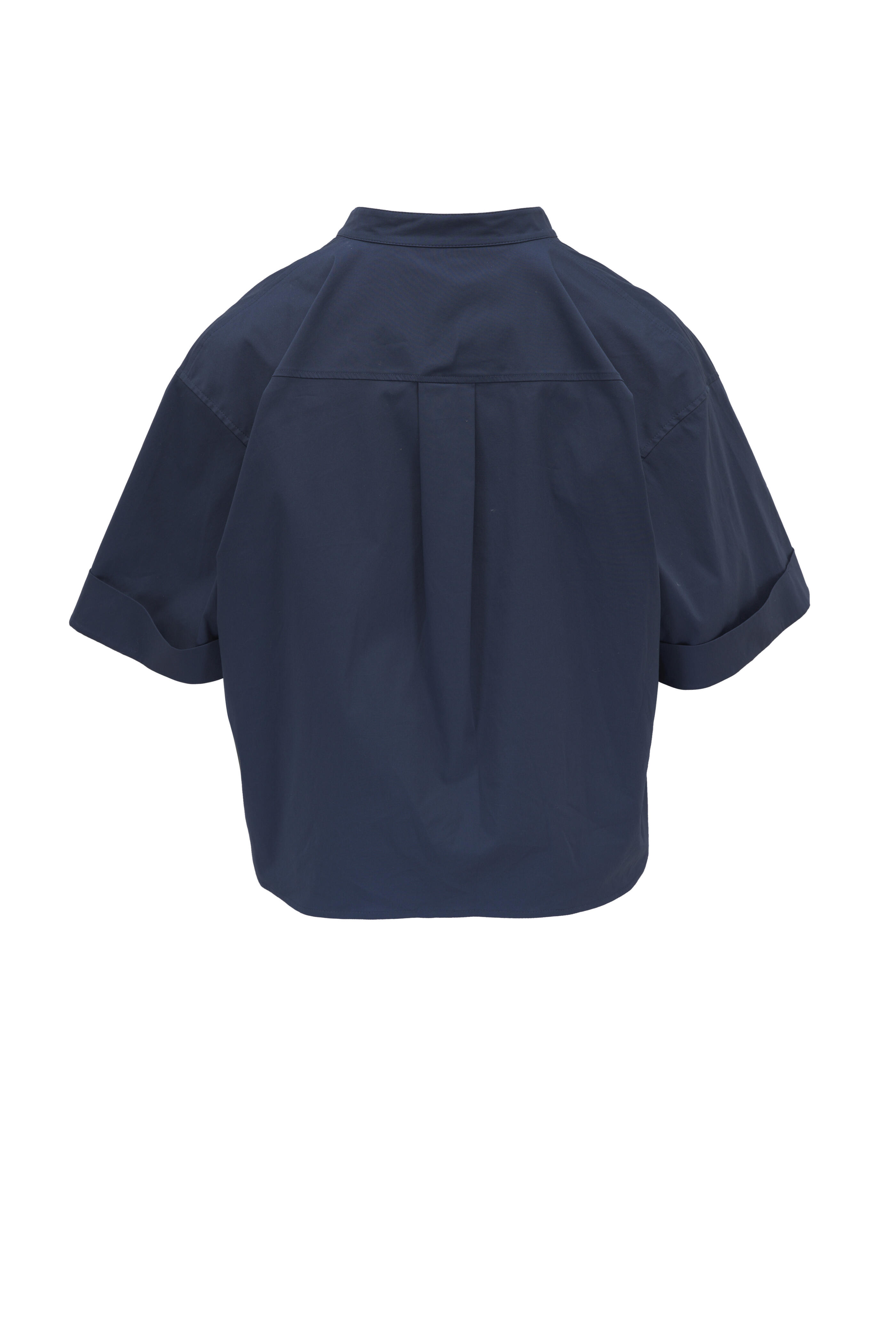 Brunello Cucinelli - Ocean Blue V-Neck Blouse | Mitchell Stores