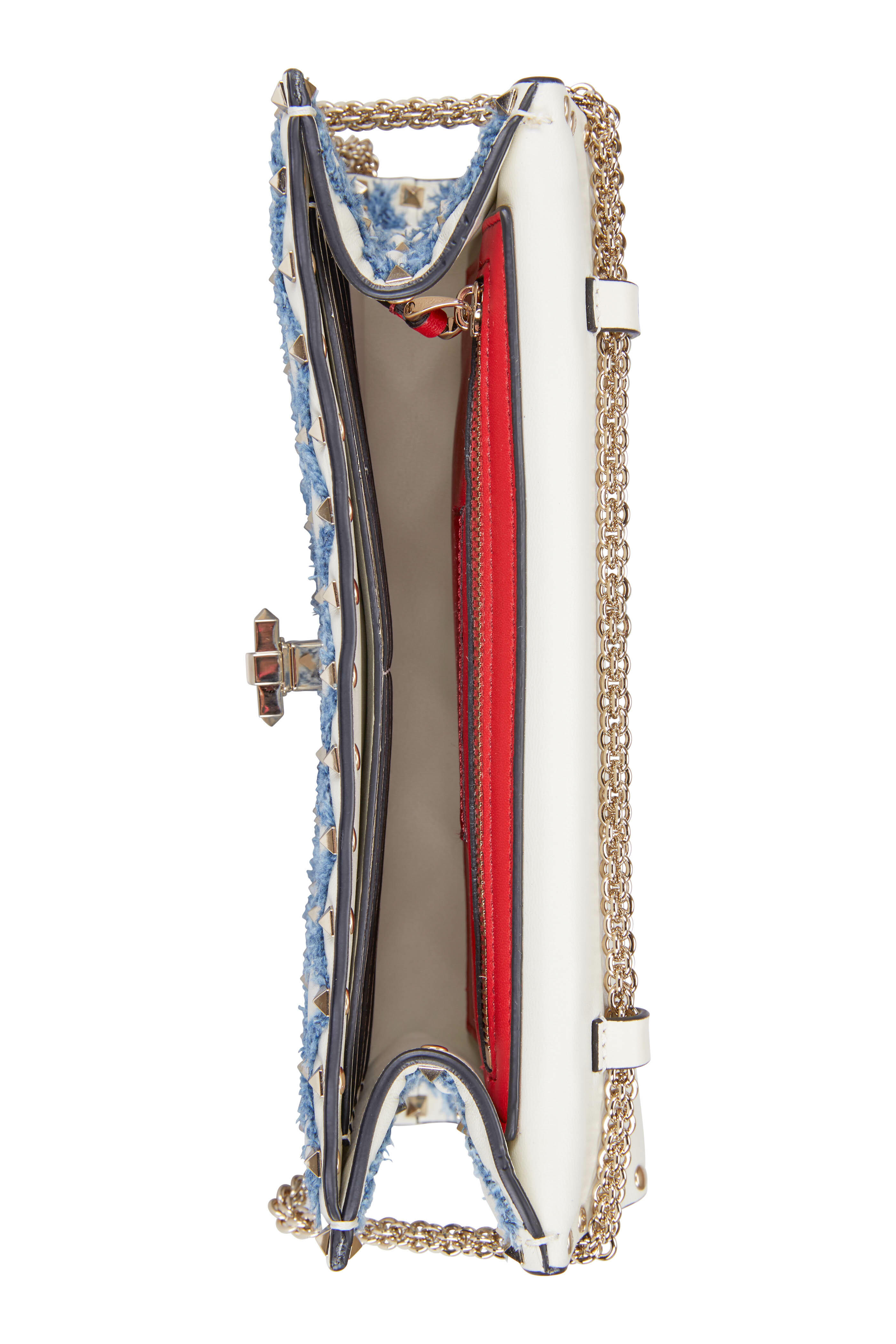 Valentino Garavani - Rockstud Spike Ivory & Denim Quilted