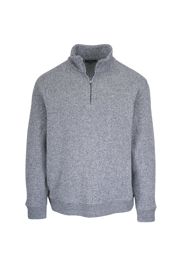 Vince Brushed Black Quarter Zip Pullover - view 1