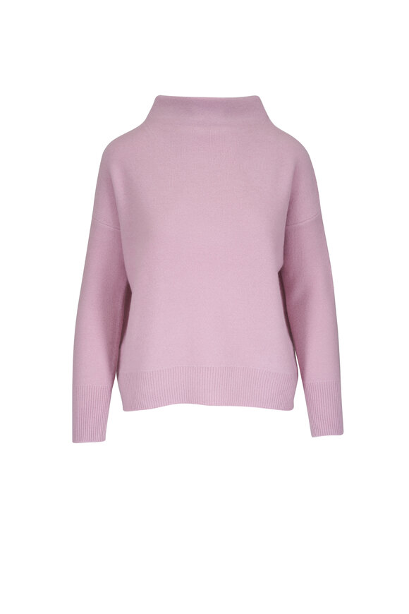 Vince Orchid Stone Plush Cashmere Funnel Neck Sweater