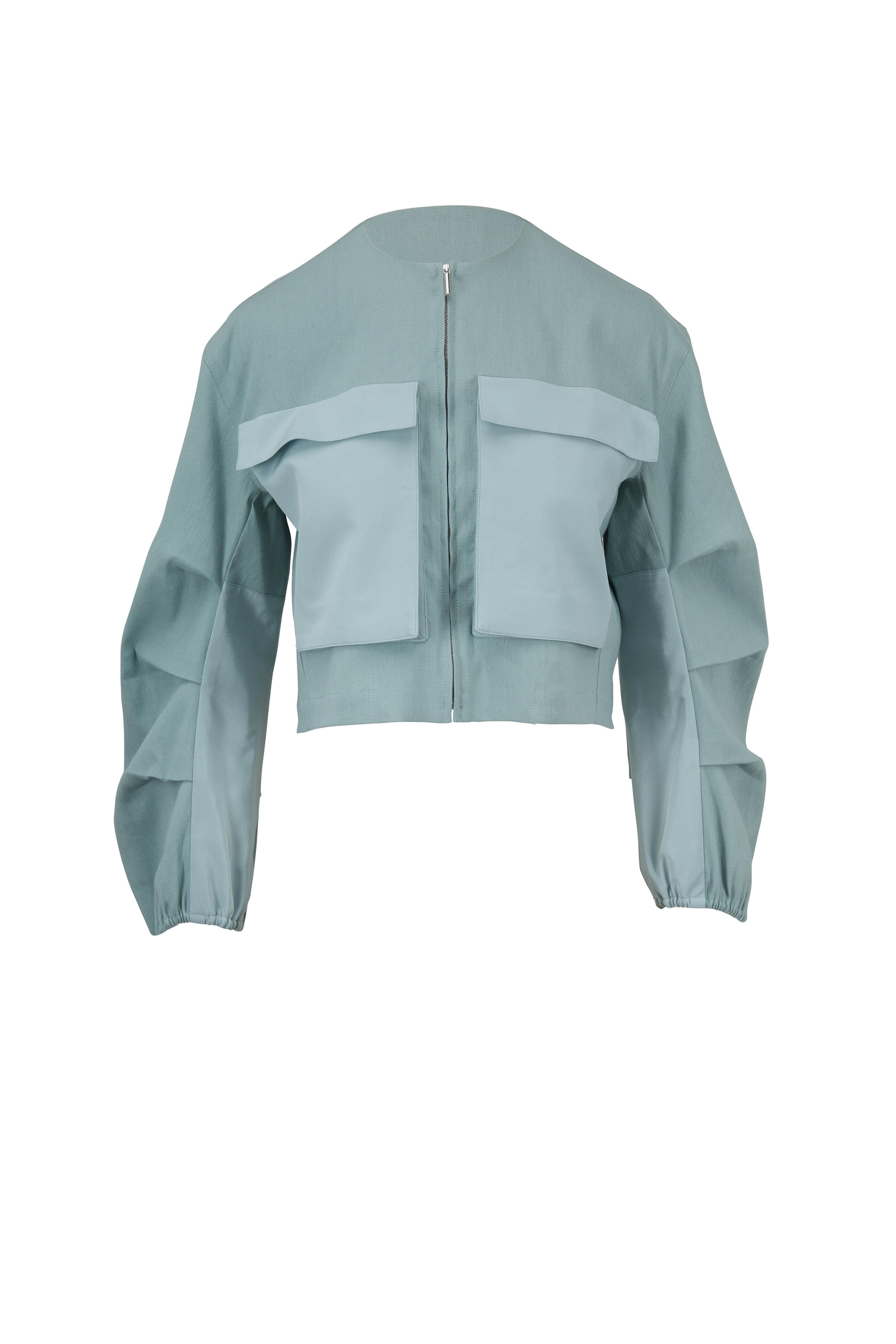 リゼッタ ジャケット(キャロリン)38 Rosetta Getty - Jade Linen & Stretch Cotton Pleated Utility