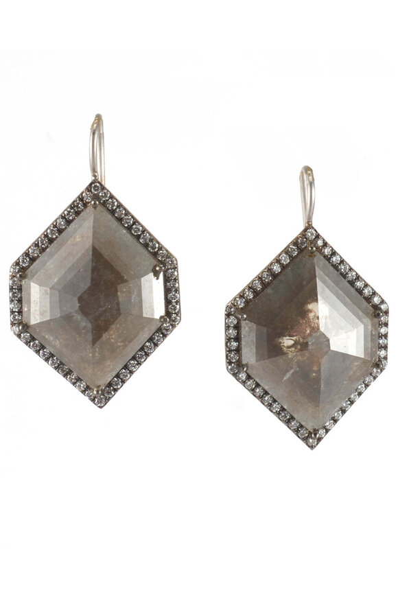 Sylva & Cie Rough Cut Diamond Slice Earrings