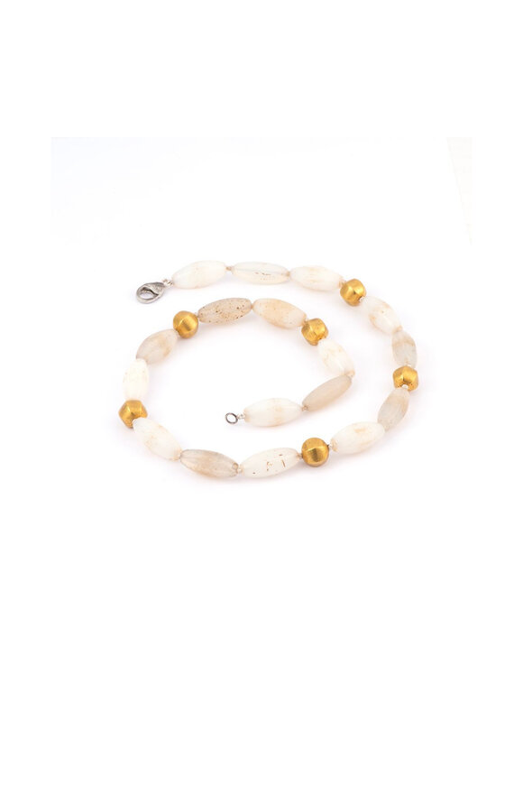 Sylva & Cie Vintage Agate Beaded Necklace