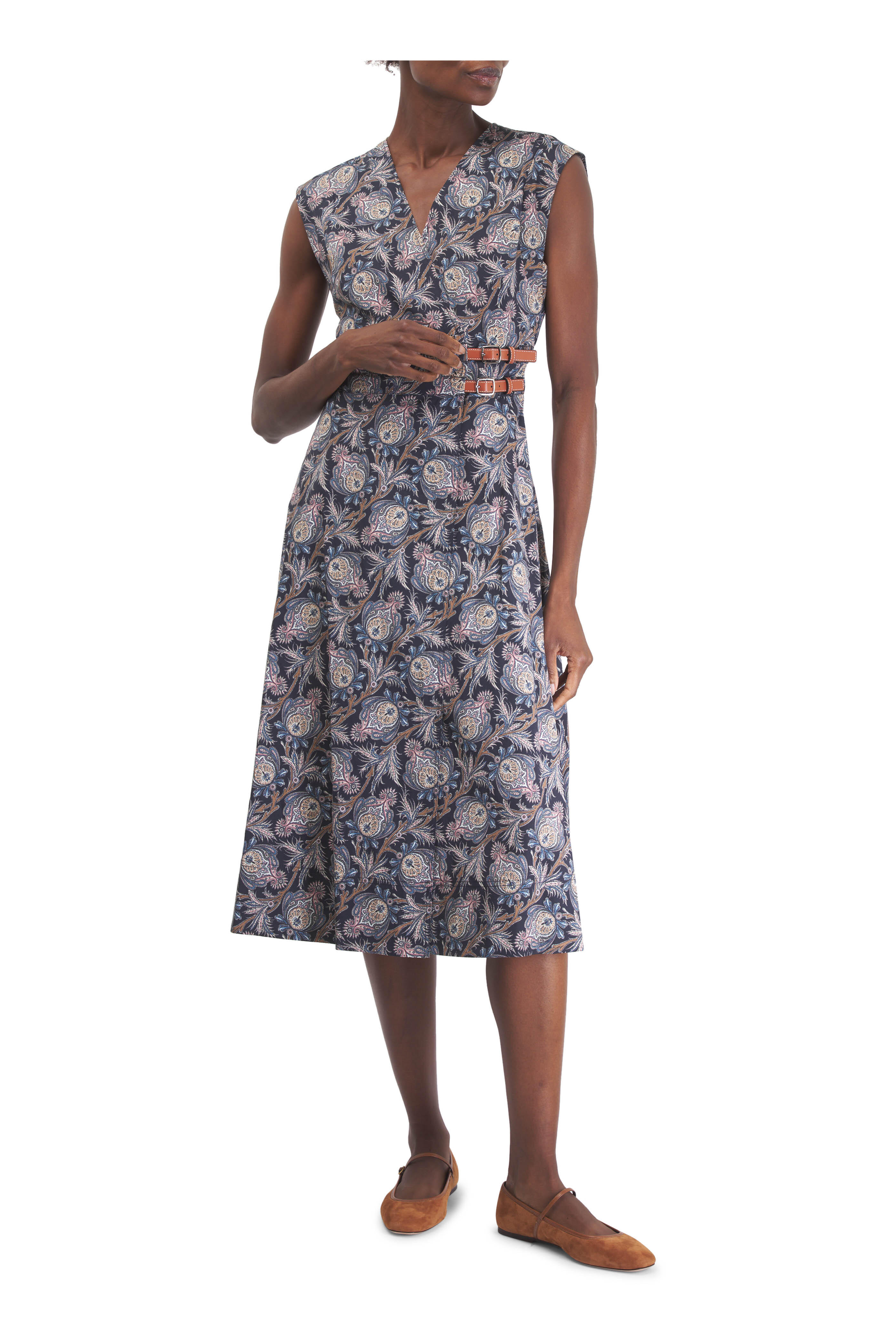 Veronica Beard - Nilsen Black Paisley Print Midi Dress