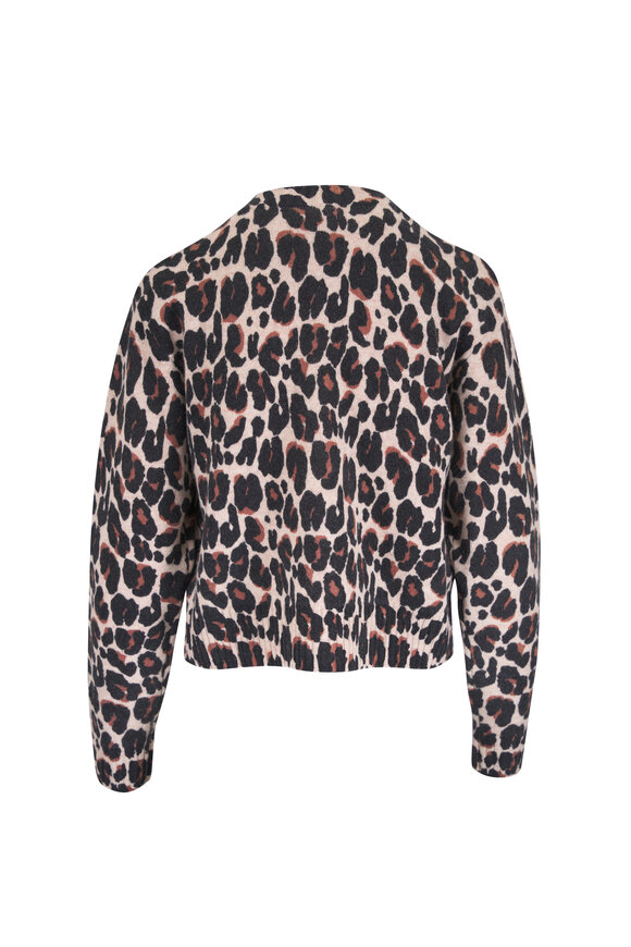 Majestic Leopard Print Wool Cardigan - view 2