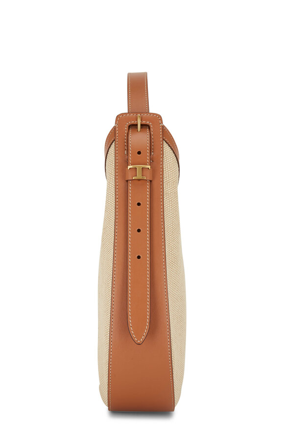 Tod's - Oboe Tan Woven & Leather Small Hobo