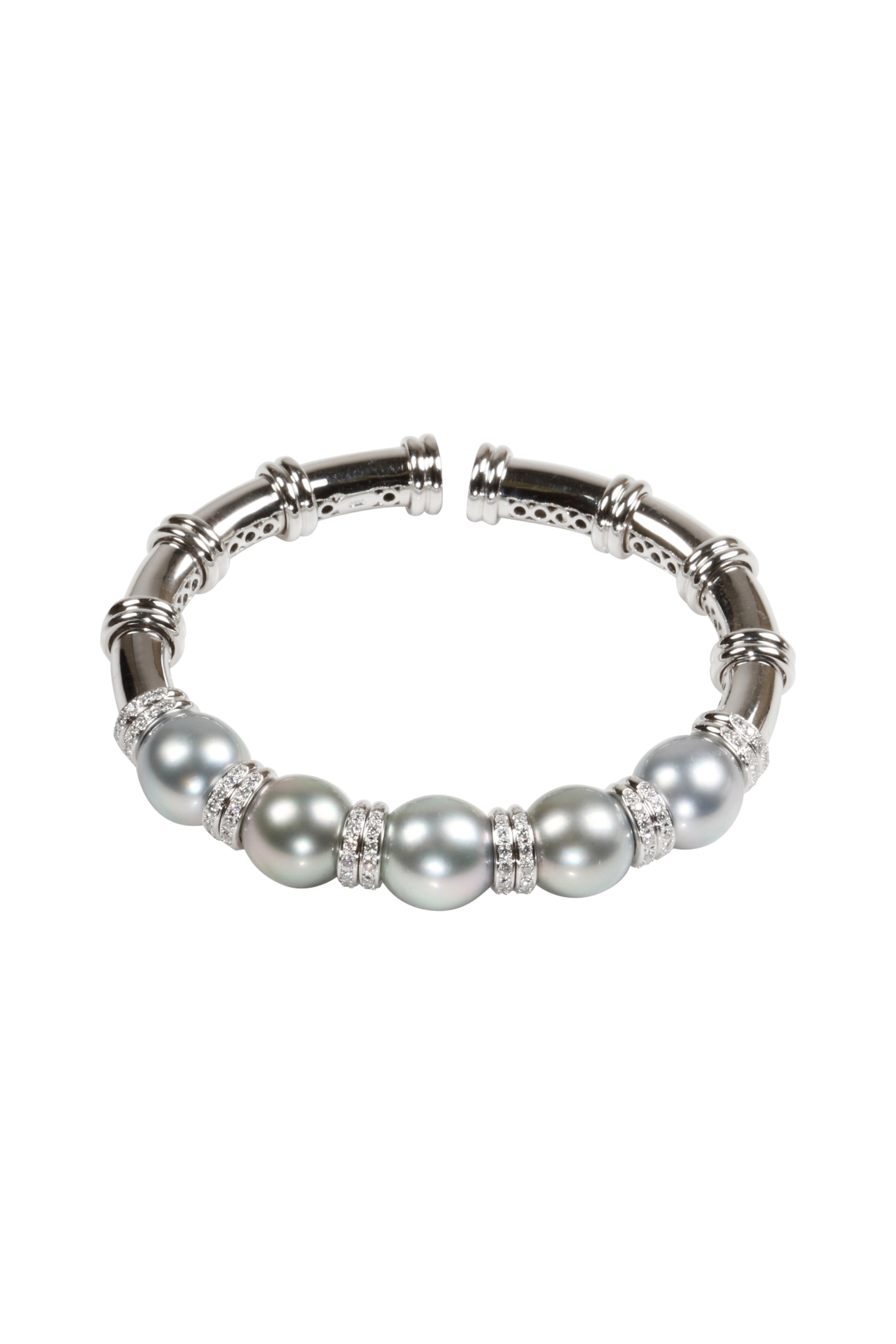 Assael - White Gold Tahitian Pearl Diamond Bracelet