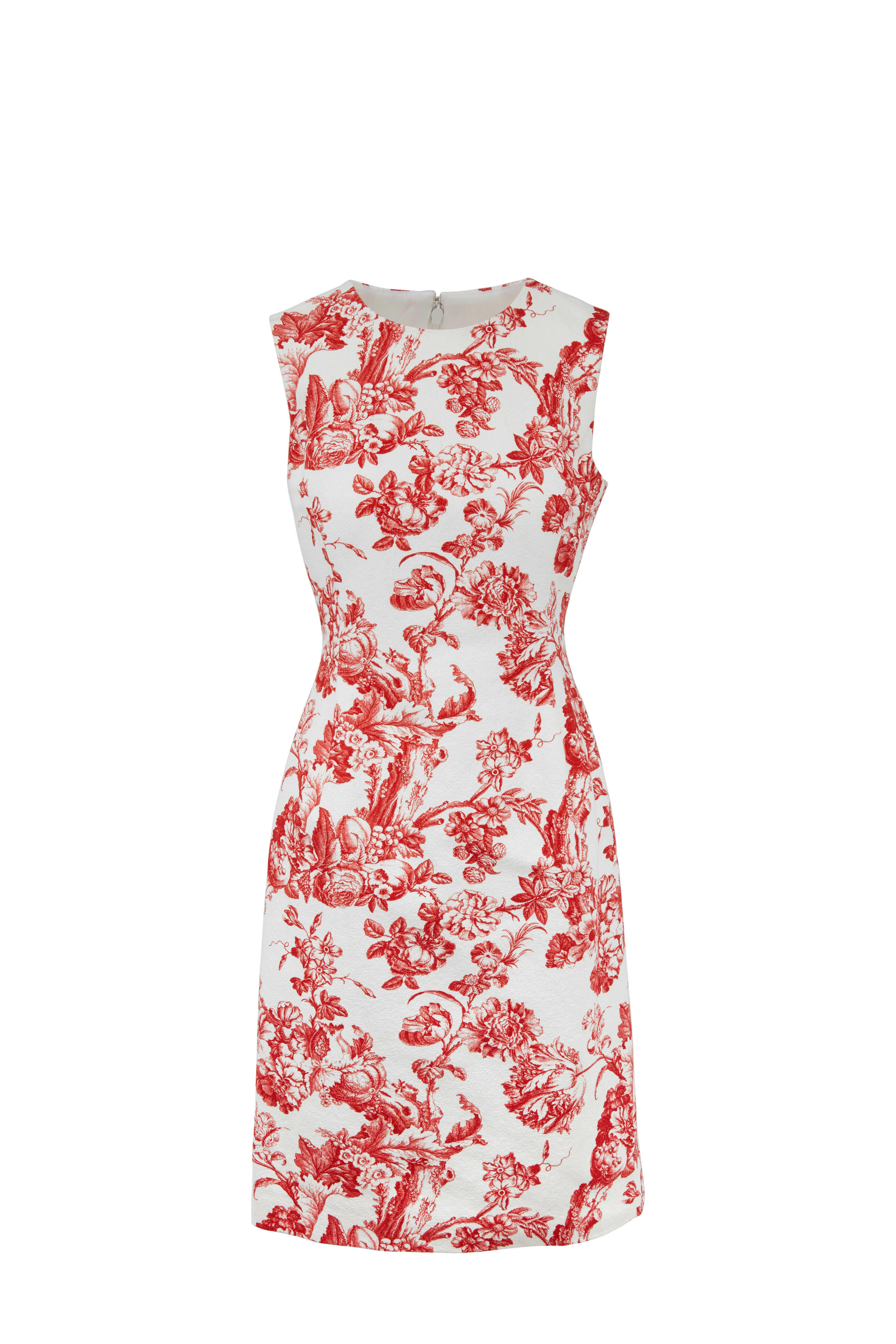 Oscar de la Renta - Scarlet Toile Sleeveless Sheath Dress