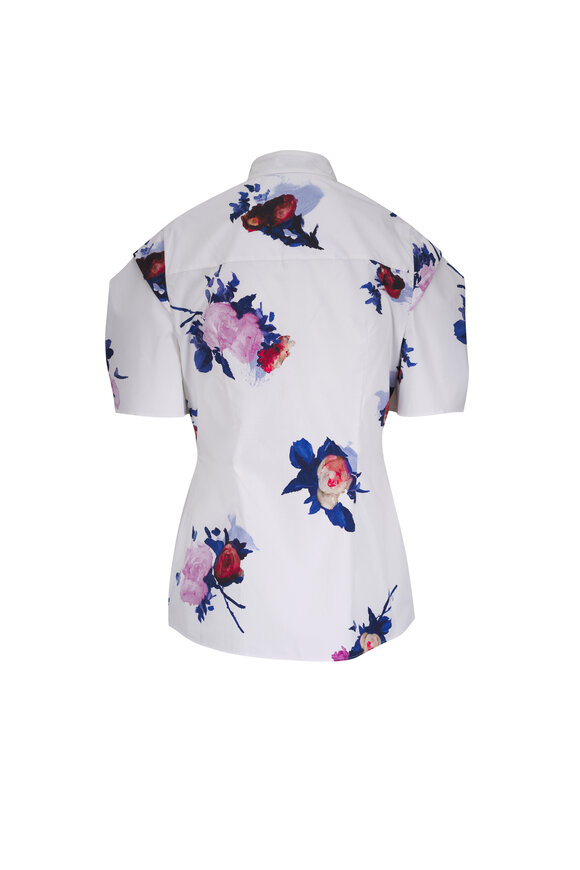 Erdem White Rose Print Top - view 4