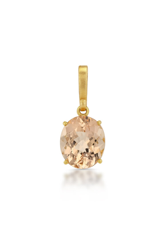 Aaron Henry Oval Morganite Pendant - view 1