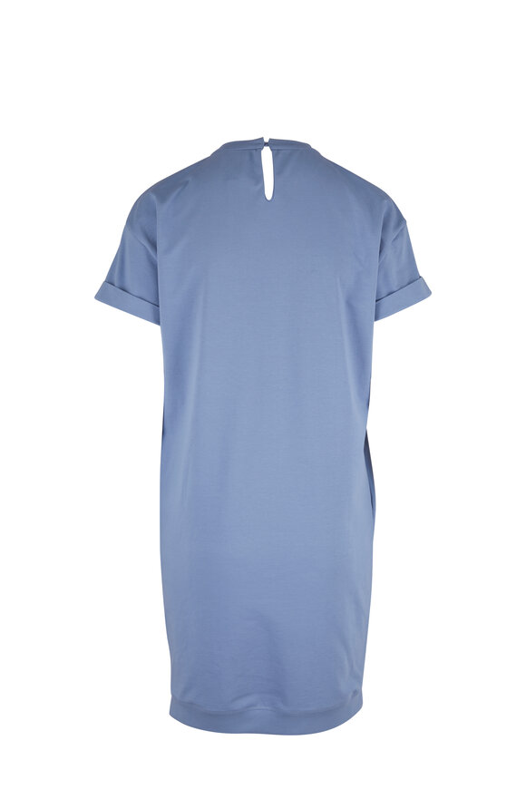 Brunello Cucinelli - Blue Short Sleeve T-Shirt Dress