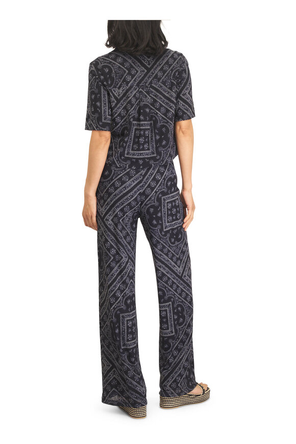 Veronica Beard Leandra Navy Paisley Top - view 4