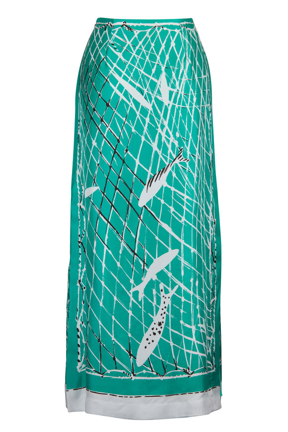 Altuzarra Linnie Turf Fishnet Silk Skirt - view 3