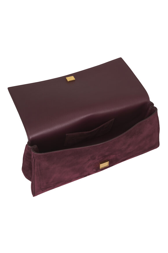 Khaite Audrey Rouge Noir Suede Clutch - view 5