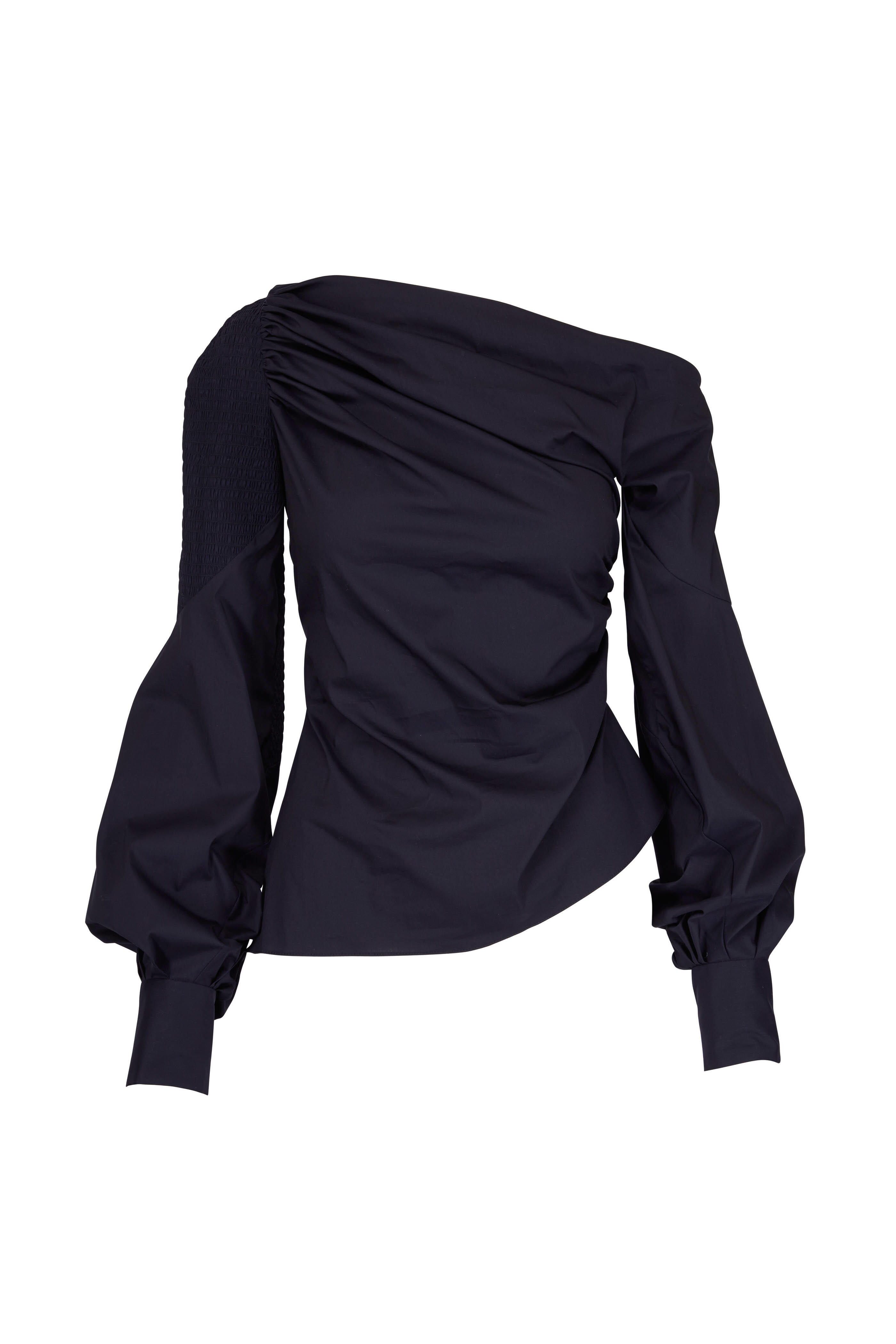 Peter Pilotto - Navy Cotton One Shoulder Blouse