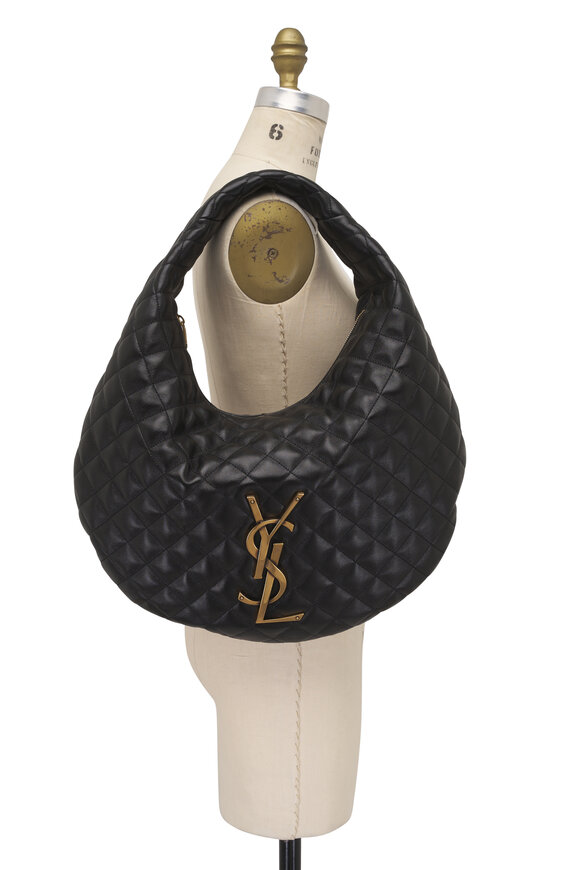 Saint Laurent Icare Black Quilted Leather Hobo Bag - view 6