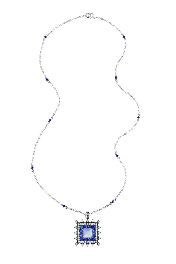 Nam Cho - 18K Gold Sapphire, Diamond & Chalcedony Necklace
