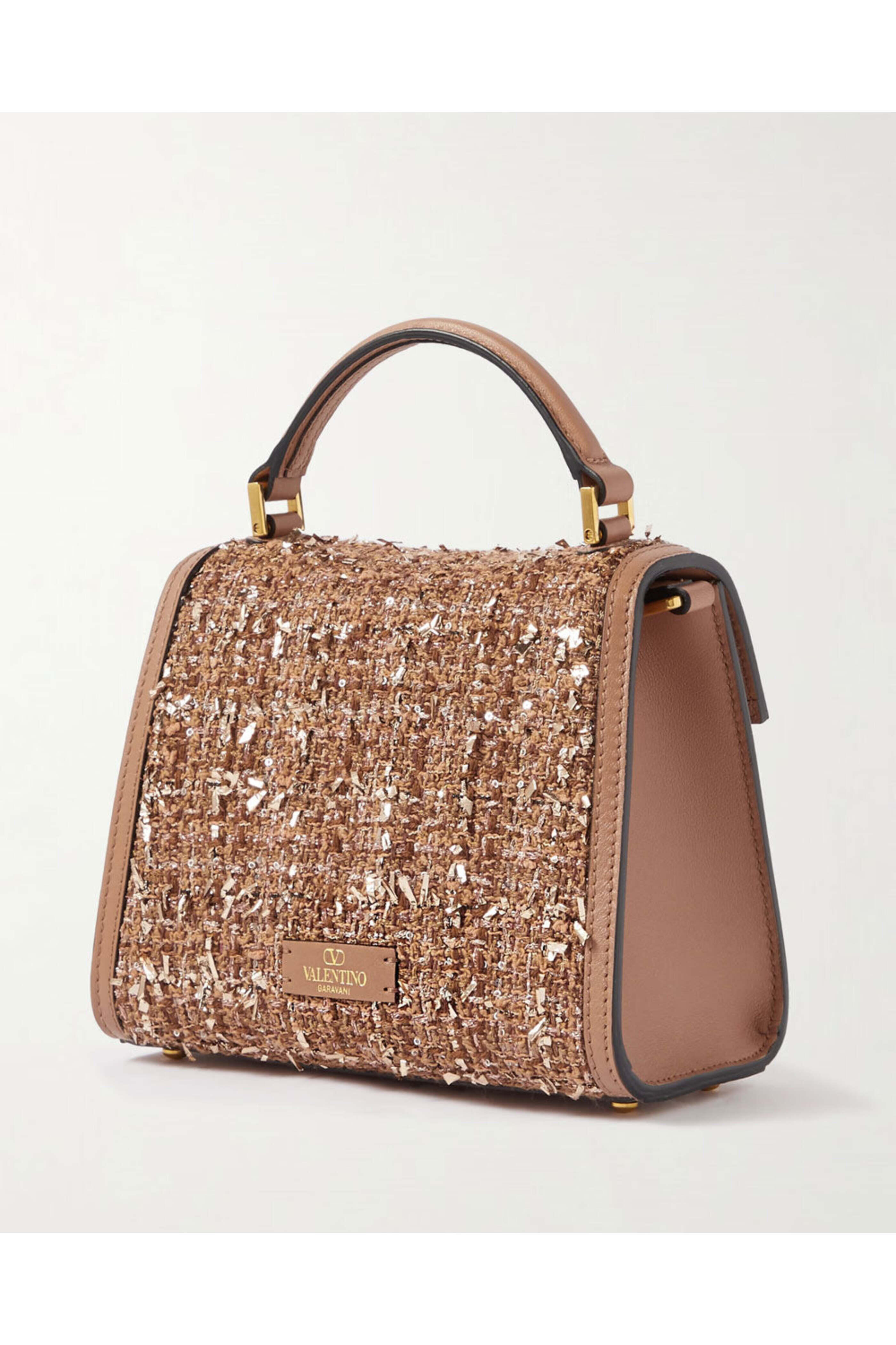 Valentino Garavani - Vsling Mini Top Handle Bag in Beige and Taupe