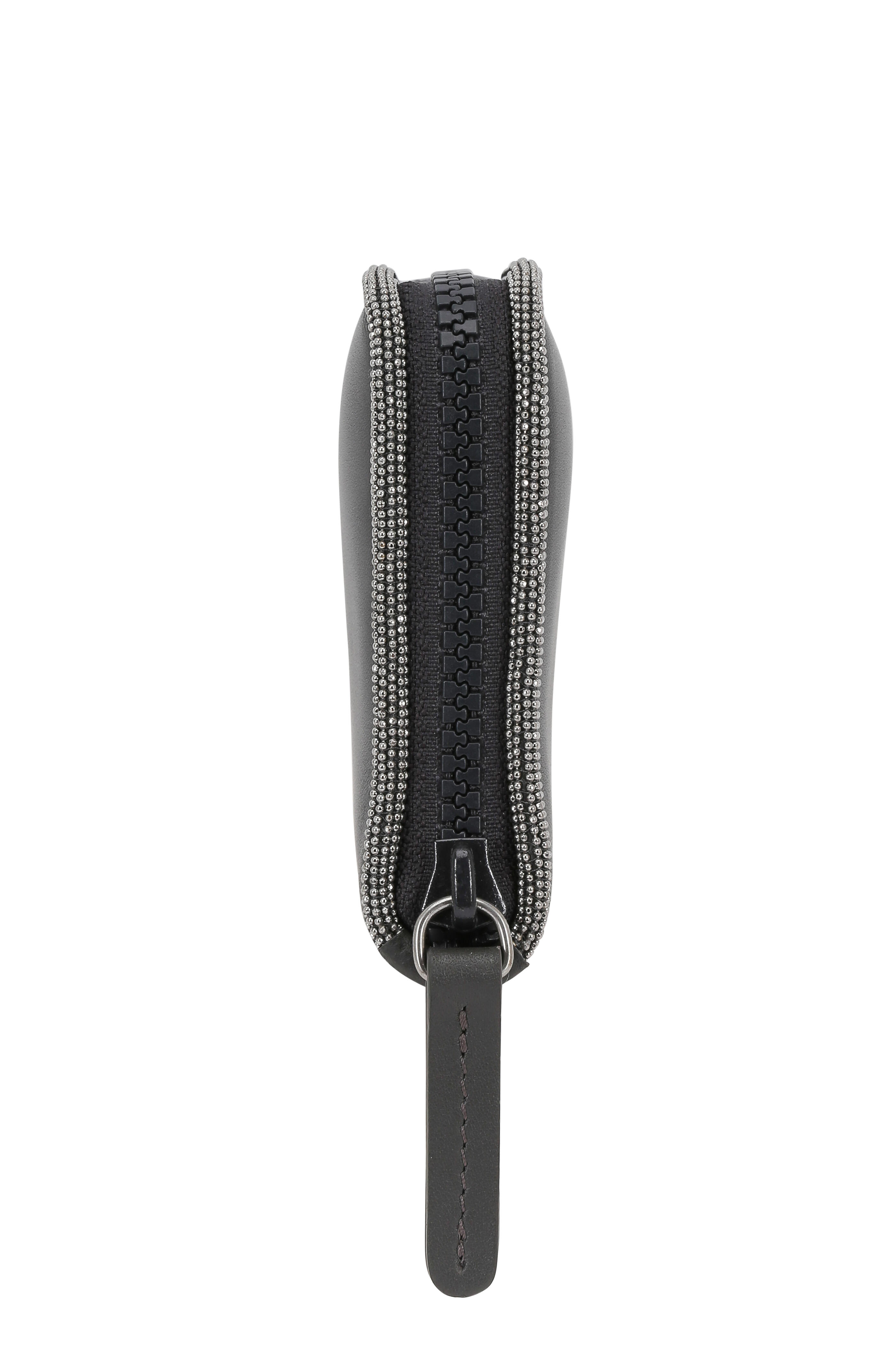 Brunello Cucinelli - Graphite Leather Monili Piped Small Zip