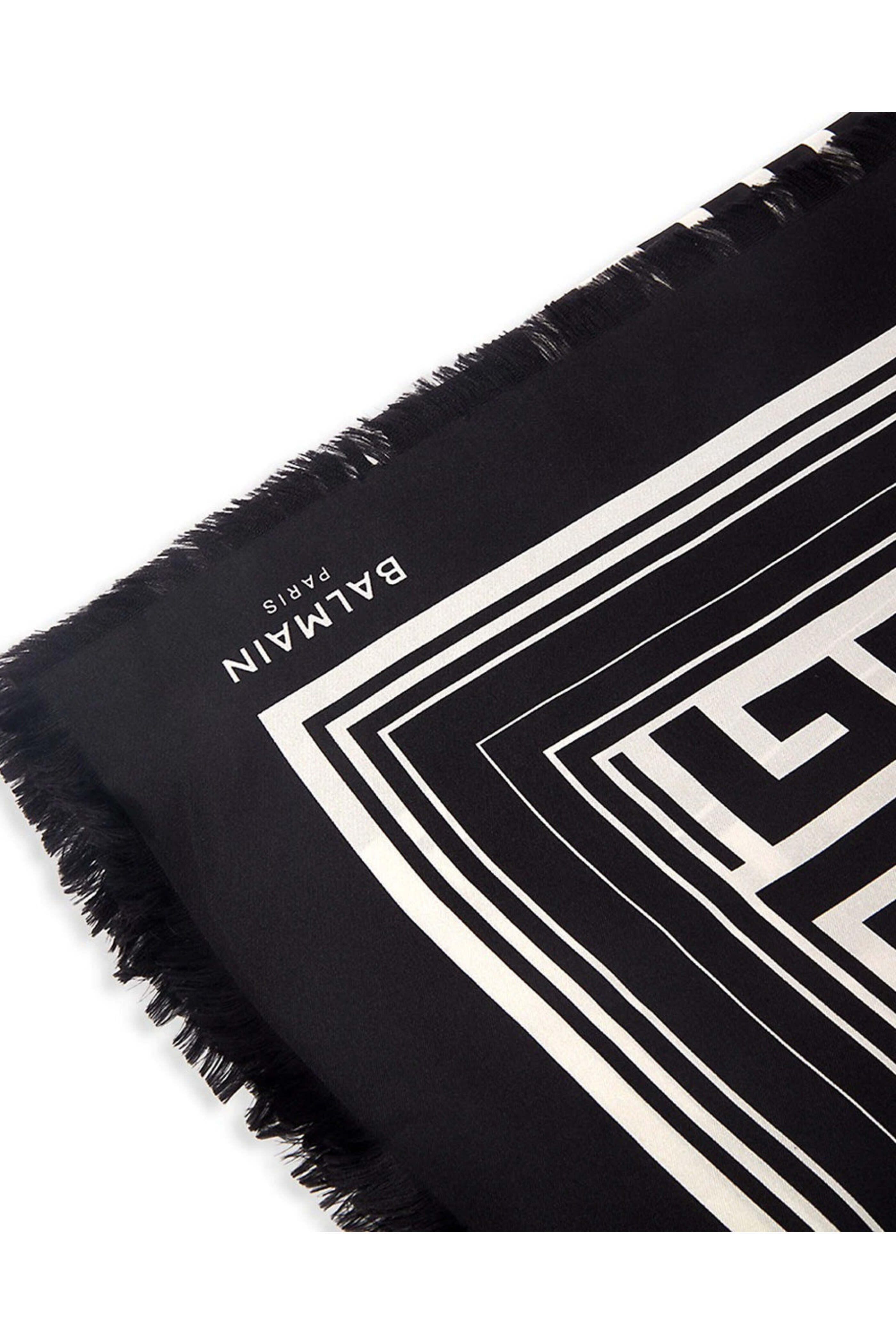 Balmain - Silk Monogram Scarf in Noir