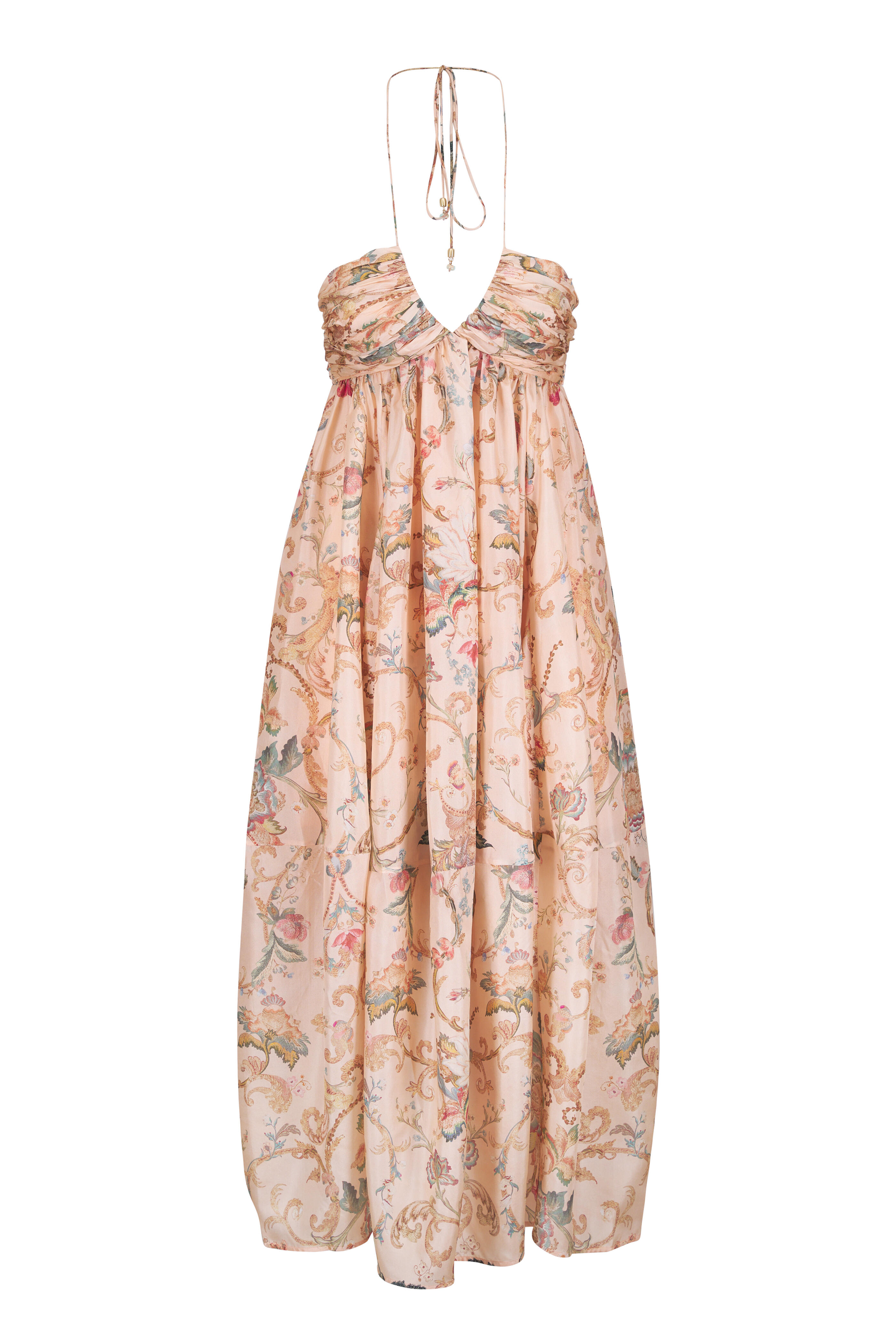 Zimmermann - Roselight Pink Tapestry Floral Halter Maxi Dress