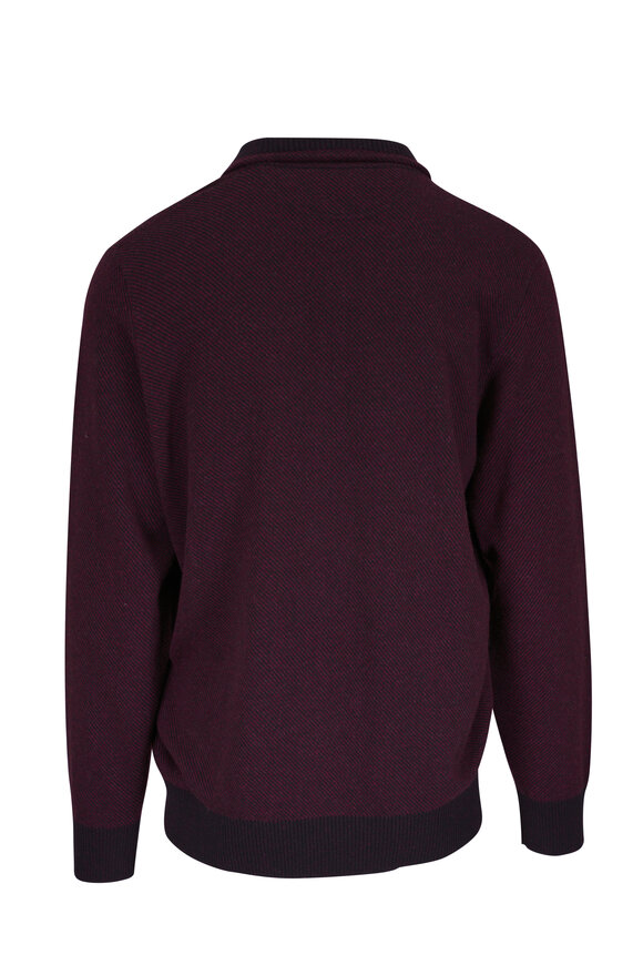 Loro Piana - Roadster Caviar & Tobacco Quarter Zip Pullover