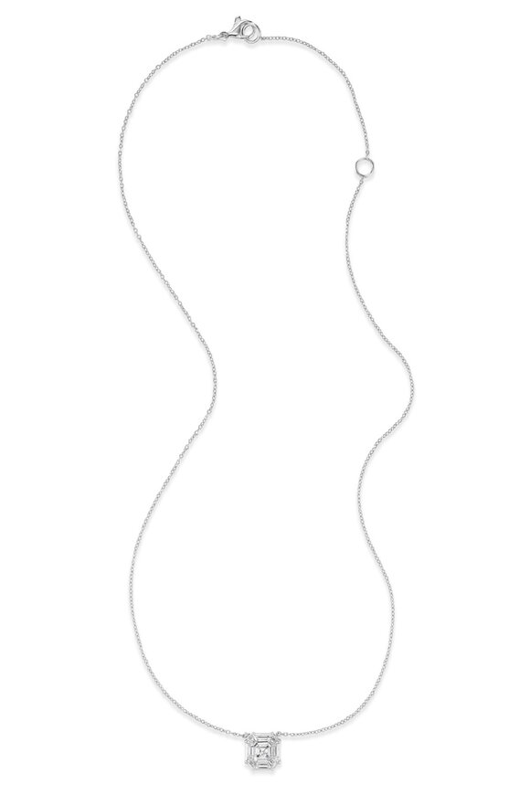 Nam Cho 18k White Gold Diamond Asscher Mosaic Necklace