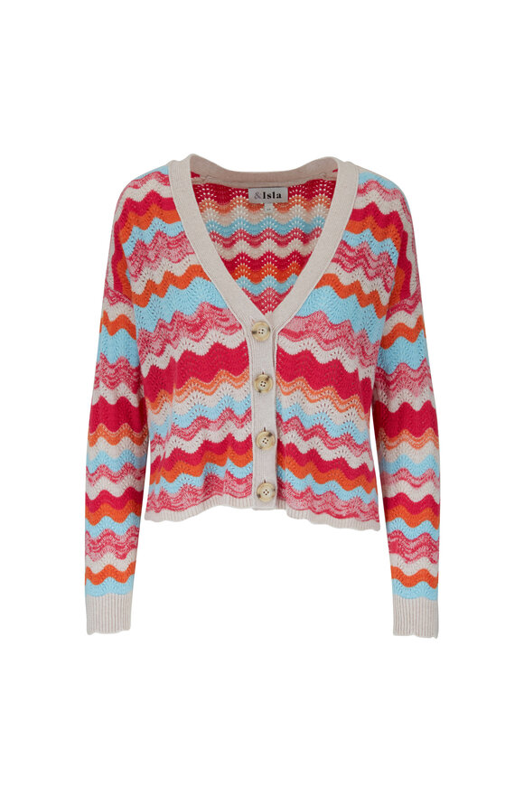 &Isla - Rona Any Berry Wave Stripe Cardigan